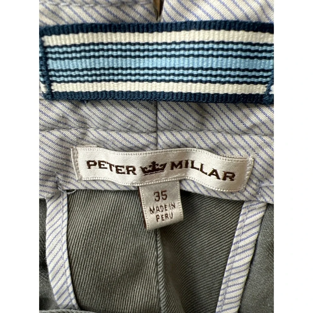 Peter Millar Mens 35 Pima Cotton‎ Flat Front Raleigh Washed Twill Chino Pants